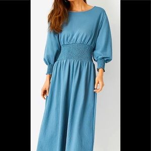 Ann Taylor Smocked Waist Midi Dress